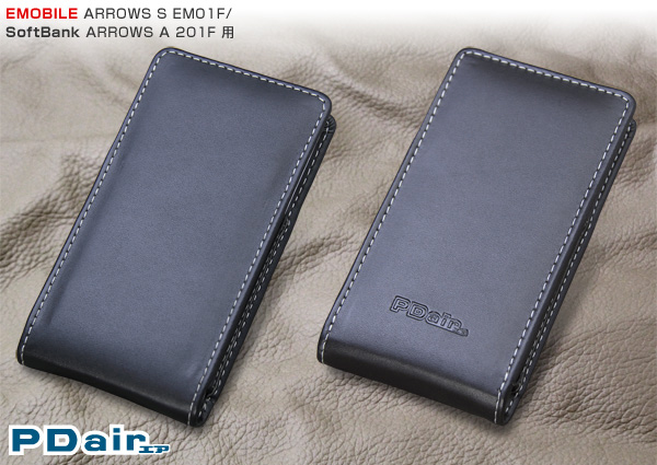 PDAIR レザーケース for ARROWS S EM01F/ARROWS A 201F バーティカルポーチタイプ