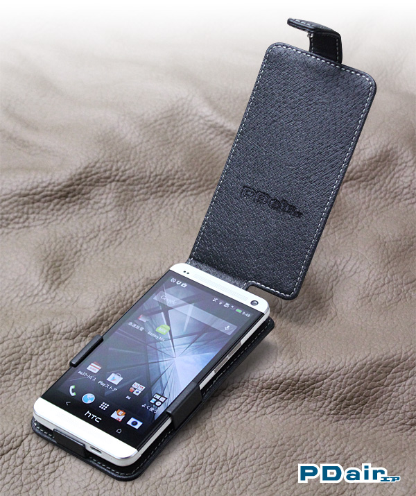 PDAIR レザーケース for HTC J One HTL22 縦開きタイプ