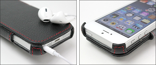 PDAIR プレミアムスリムレザーケース for iPhone 5 横開きタイプ