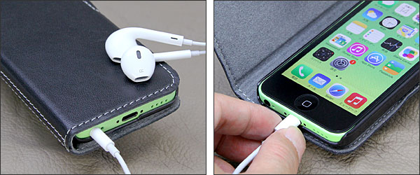 PDAIR レザーケース for iPhone 5c 横開きタイプ
