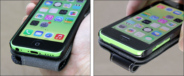 PDAIR レザーケース for iPhone 5c 縦開きボトムタイプ