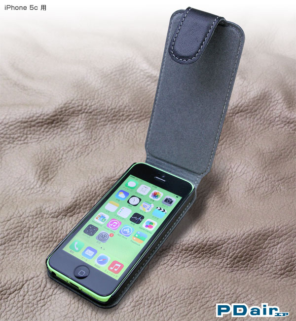 PDAIR レザーケース for iPhone 5c 縦開きトップタイプ