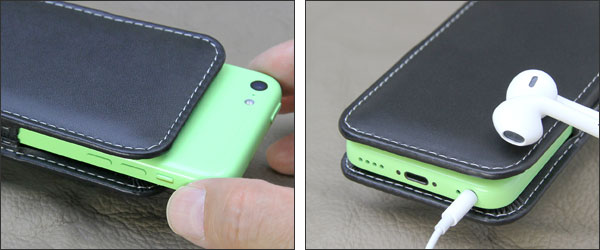 PDAIR レザーケース for iPhone 5c バーティカルポーチタイプ