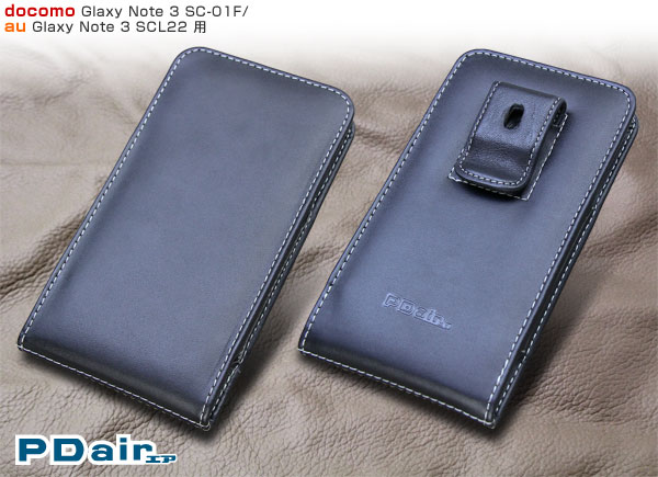 PDAIR レザーケース for GALAXY Note 3 SC-01F/SCL22 ベルトクリップ付バーティカルポーチタイプ