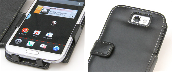 PDAIR レザーケース for GALAXY Note II SC-02E 横開きタイプ