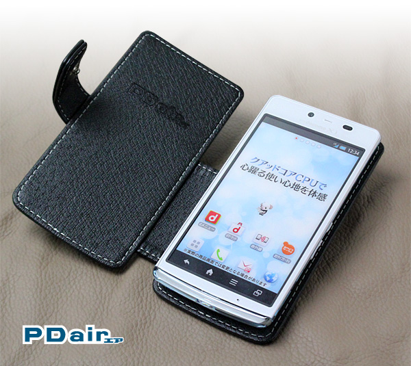 PDAIR レザーケース for AQUOS PHONE EX SH-04E 横開きタイプ