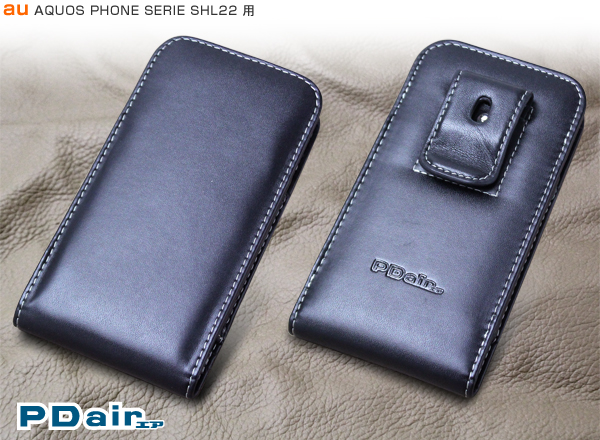 PDAIR レザーケース for AQUOS PHONE SERIE SHL22 ベルトクリップ付バーティカルポーチタイプ
