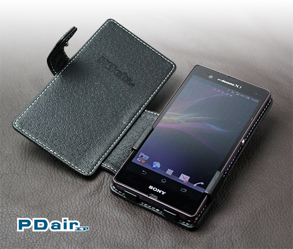 PDAIR レザーケース for Xperia Z SO-02E 横開きタイプ