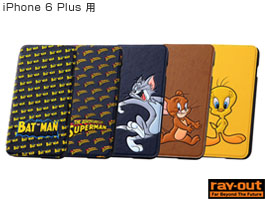 バットマン、スーパーマン、トム、ジェリー、トゥイーティー・ポップアップ・ブックカバータイプ・レザージャケット for iPhone 6 Plus
