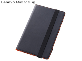 フラップタイプ・レザージャケット(合皮タイプ) for Lenovo Miix 2 8(ブラック)