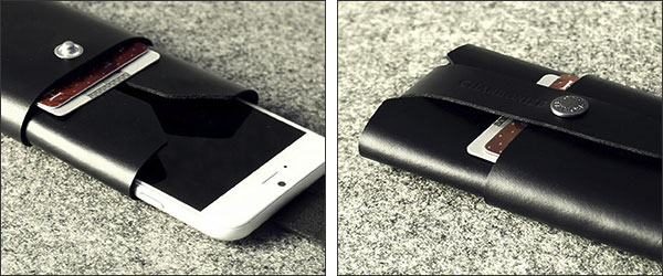 Charbonize レザー ウォレットタイプケース for iPhone 6 Plus(ブラック)