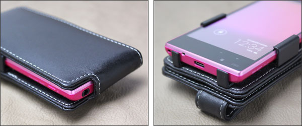 PDAIR レザーケース for AQUOS PHONE SERIE mini SHL24/AQUOS PHONE Xx mini 303SH 縦開きタイプ