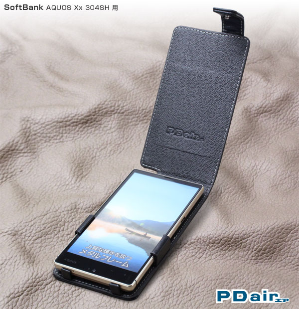 PDAIR レザーケース for AQUOS Xx 304SH 縦開きタイプ