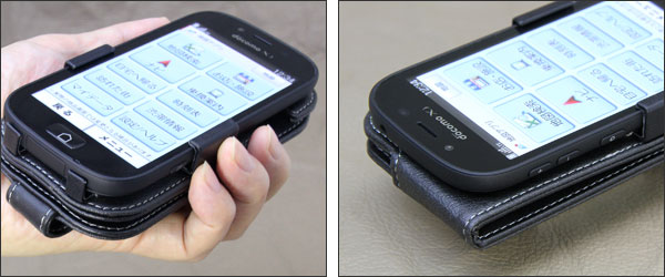 PDAIR レザーケース for らくらくスマートフォン3 F-06F 縦開きタイプ