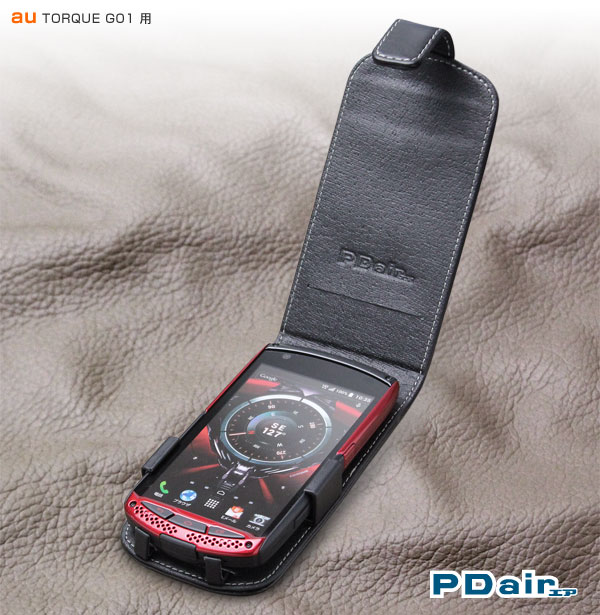 PDAIR レザーケース for TORQUE G01 縦開きタイプ