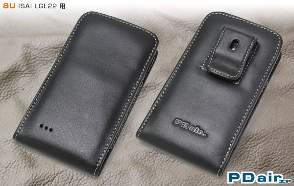 PDAIR レザーケース for ISAI LGL22 ベルトクリップ付バーティカルポーチタイプ