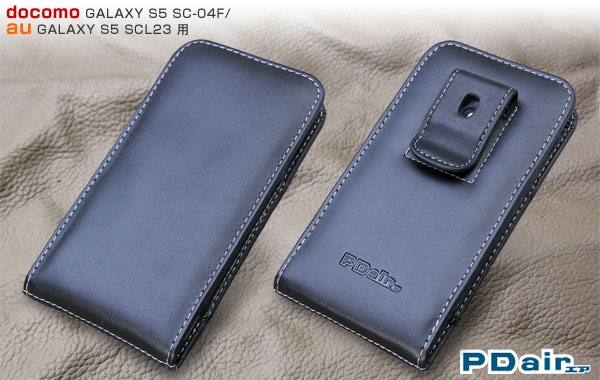 PDAIR レザーケース for GALAXY S5 SC-04F/SCL23 ベルトクリップ付バーティカルポーチタイプ