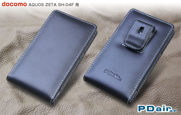 PDAIR レザーケース for AQUOS ZETA SH-04F ベルトクリップ付バーティカルポーチタイプ
