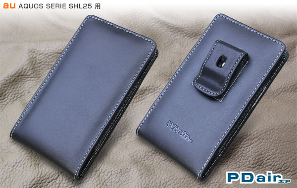 PDAIR レザーケース for AQUOS SERIE SHL25 ベルトクリップ付バーティカルポーチタイプ