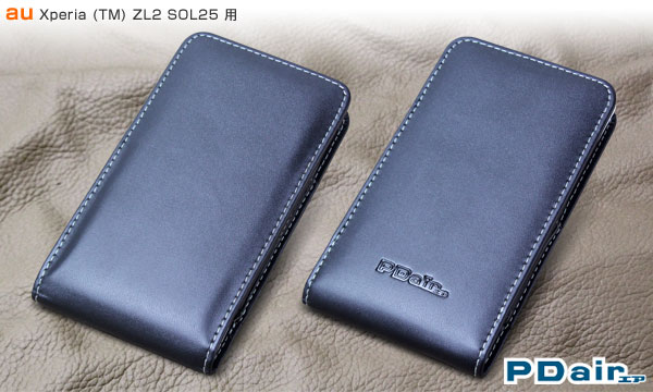 PDAIR レザーケース for Xperia (TM) ZL2 SOL25 バーティカルポーチタイプ