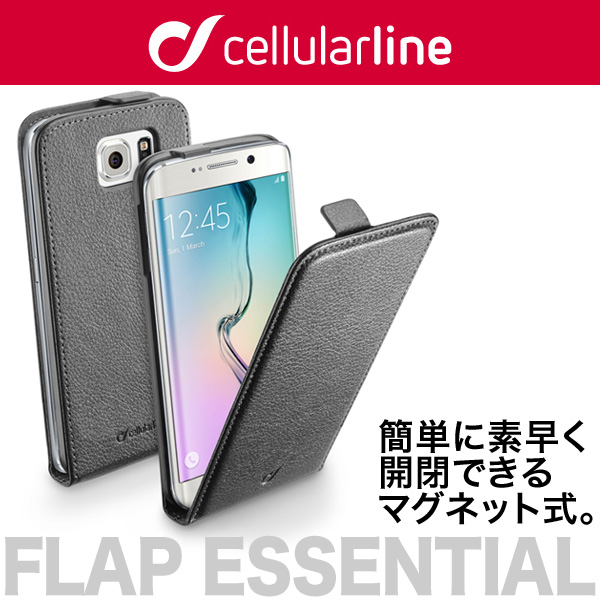 cellularline Flap Essential レザー フリップ 縦開きケース for Galaxy S6 edge SC-04G/SCV31
