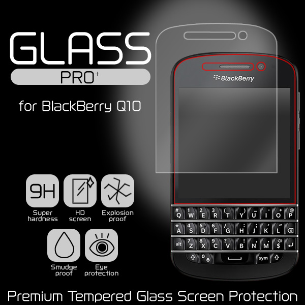 GLASS PRO+ Premium Tempered Glass Screen Protection for BlackBerry Q10