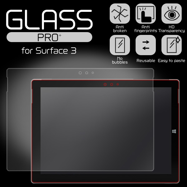 GLASS PRO+ Premium Tempered Glass Screen Protection for Surface 3