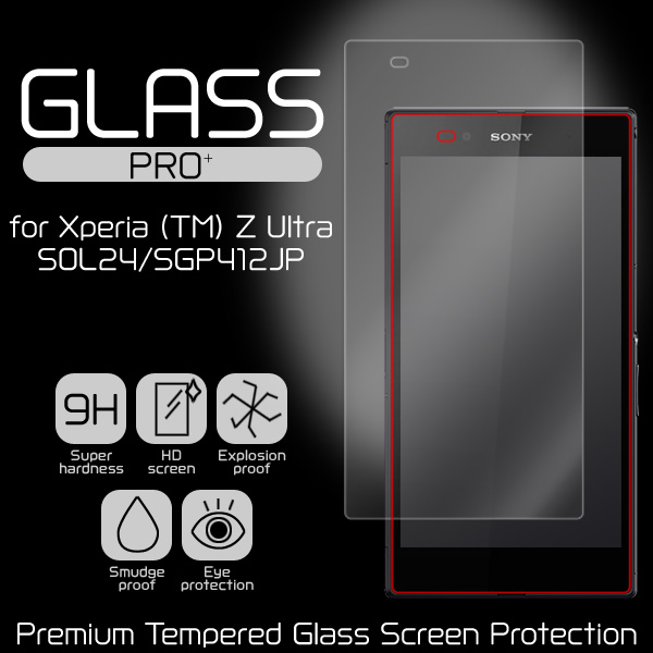 GLASS PRO+ Premium Tempered Glass Screen Protection for Xperia (TM) Z Ultra SOL24/SGP412JP