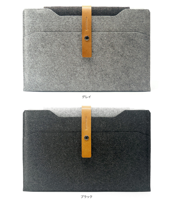 カラー Charbonize レザー & フェルト ケース for MacBook 12インチ