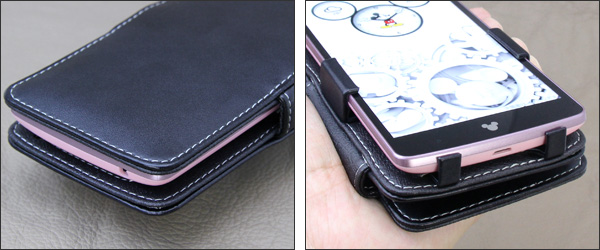 PDAIR レザーケース for Disney Mobile on docomo DM-01G 横開きタイプ