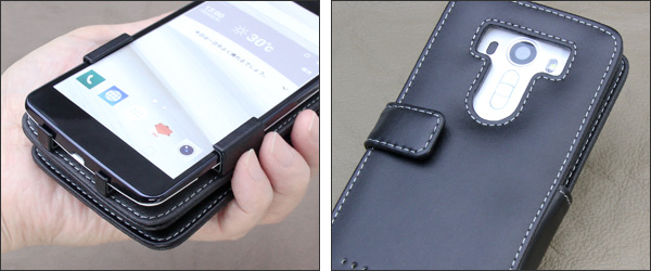 PDAIR レザーケース for isai vivid LGV32 横開きタイプ