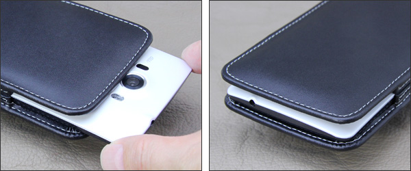 PDAIR レザーケース for isai vivid LGV32 ベルトクリップ付バーティカルポーチタイプ
