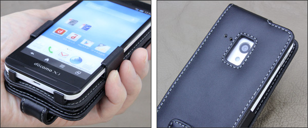 PDAIR レザーケース for AQUOS SH-M01/AQUOS PHONE EX SH-02F 縦開きタイプ