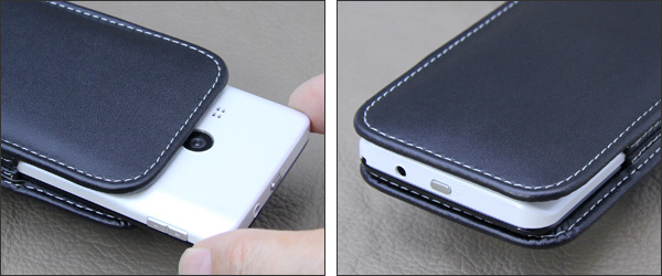 PDAIR レザーケース for AQUOS SH-M01/AQUOS PHONE EX SH-02F ベルトクリップ付バーティカルポーチタイプ