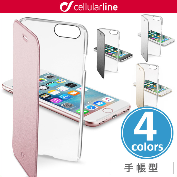 cellularline Clear Book 手帳型カード収納ケース for iPhone 8 / iPhone 7