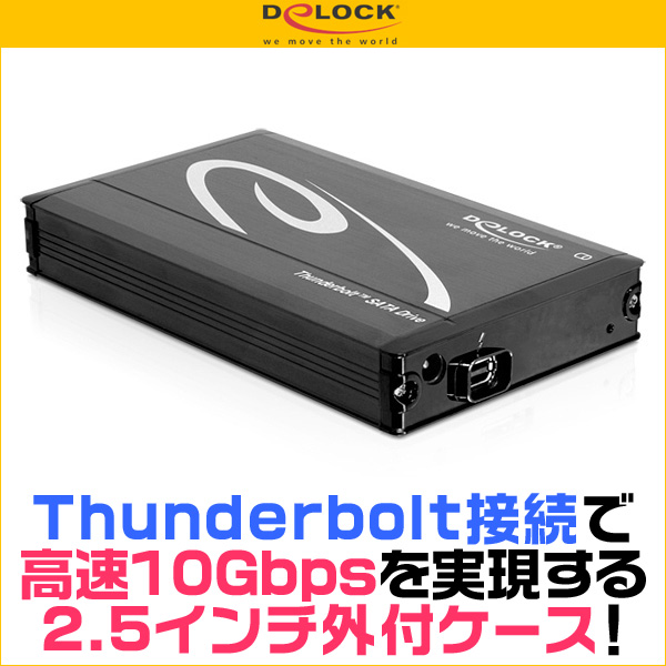 DeLOCK Thunderbolt 2.5インチ外付ケース(ブラック)