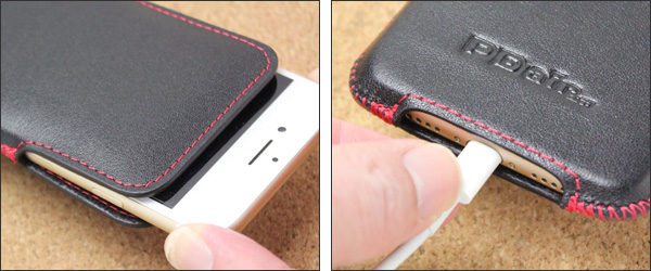 PDAIR ラグジュアリーレザーケース for iPhone 7 バーティカルポーチタイプ