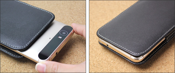 PDAIR レザーケース for Nexus 6P ベルトクリップ付バーティカルポーチタイプ