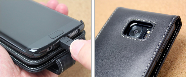 PDAIR レザーケース for Galaxy S7 Edge SC-02H / SCV33 縦開きタイプ