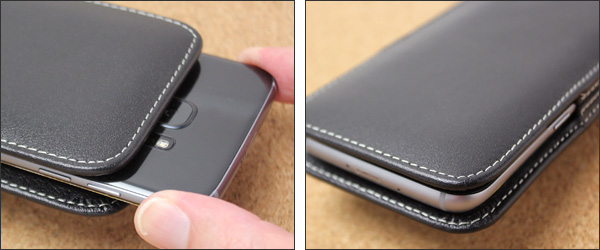 PDAIR レザーケース for Galaxy S7 Edge SC-02H / SCV33 バーティカルポーチタイプ