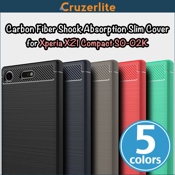 Cruzerlite Carbon Fiber Shock Absorption Slim Cover for Xperia XZ1 Compact SO-02K