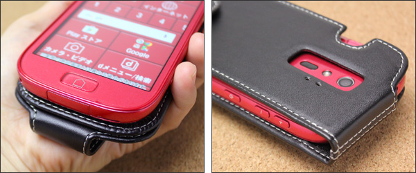 PDAIR レザーケース for らくらくスマートフォン4 (F-04J) 縦開きタイプ
