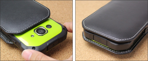 PDAIR レザーケース for TORQUE G03 ベルトクリップ付バーティカルポーチタイプ