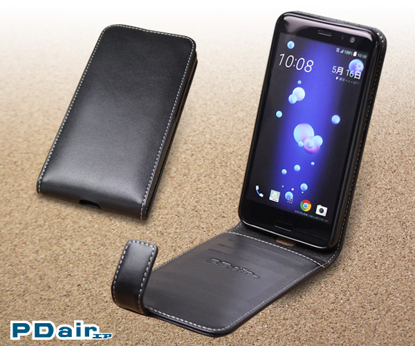 PDAIR レザーケース for HTC U11 HTV33 縦開きタイプ