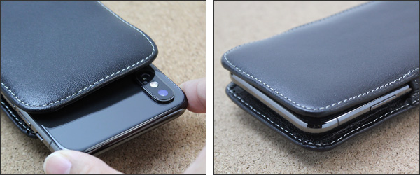 PDAIR レザーケース for iPhone X ベルトクリップ付バーティカルポーチタイプ