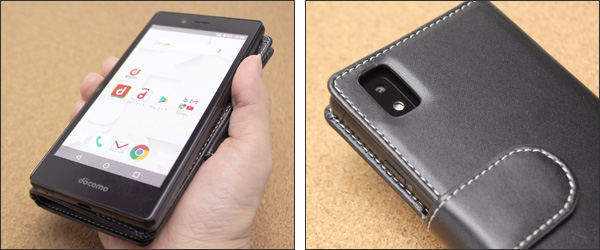 PDAIR レザーケース for MONO MO-01J 横開きタイプ