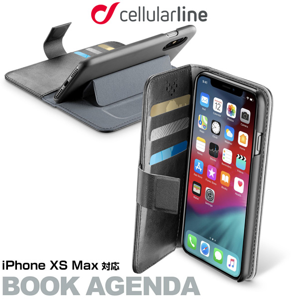 cellularline Book Agenda スタンド付手帳型ケース for iPhone XS Max