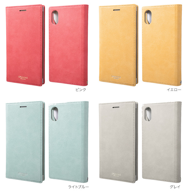 カラー GRAMAS FEMME Colo PU Leather Book Case for iPhone XS