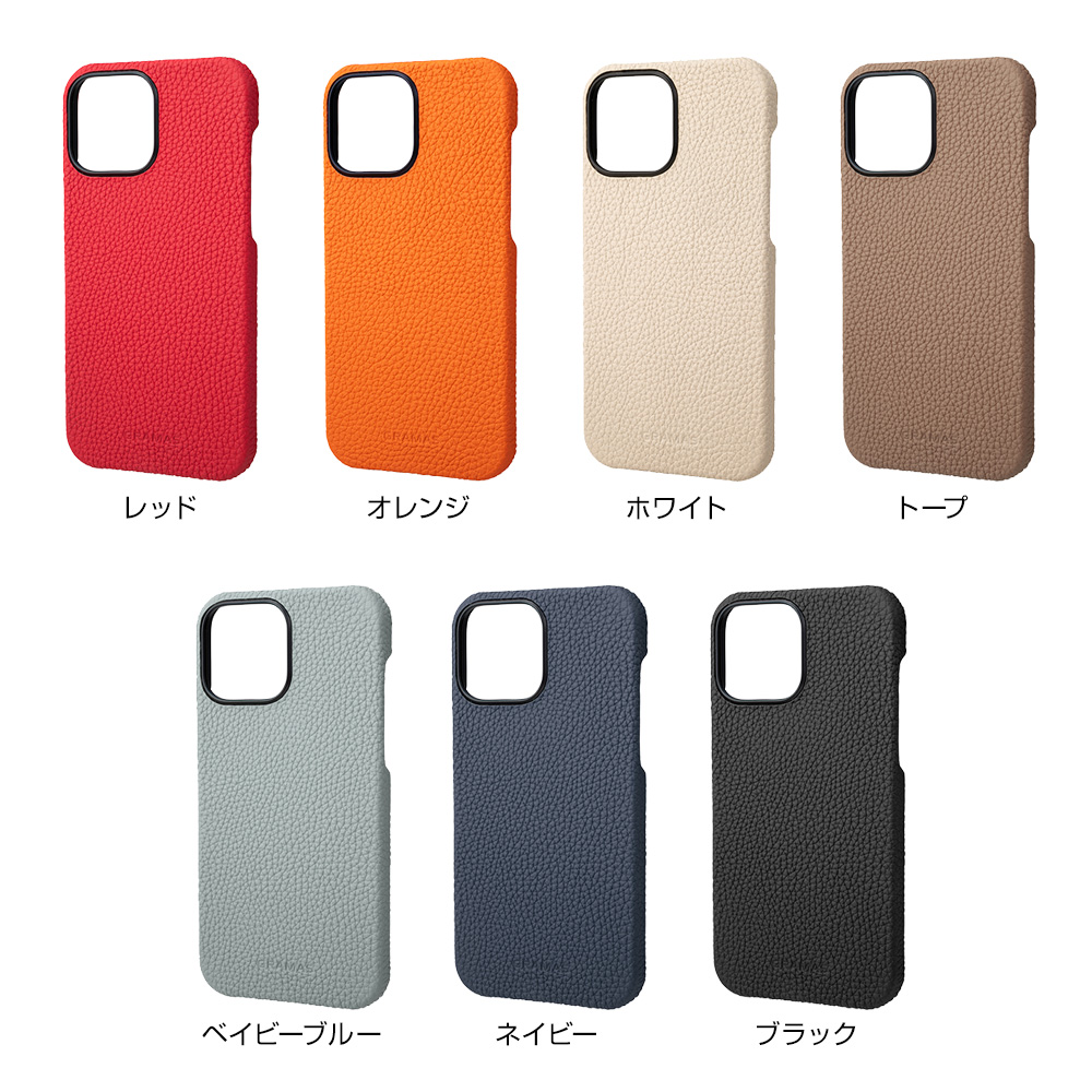 GRAMAS German Shrunken-calf Genuine Leather Shell Case for iPhone 13 Pro Max