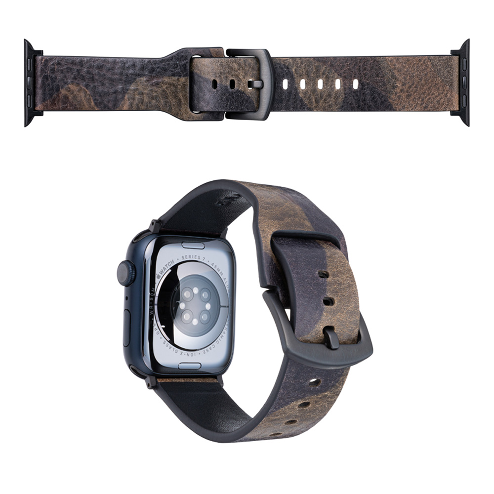GRAMAS CAMO Italian Genuine Leather Watchband for Apple Watch(41mm 40mm 38mm)